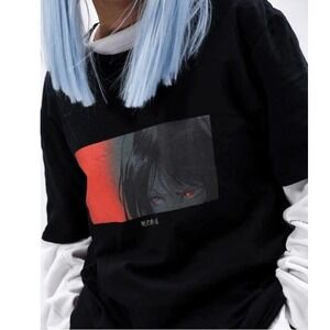 Umai Women's Black Slay Short Sleeve DTG Printed Graphic T-Shirt NWT Size L